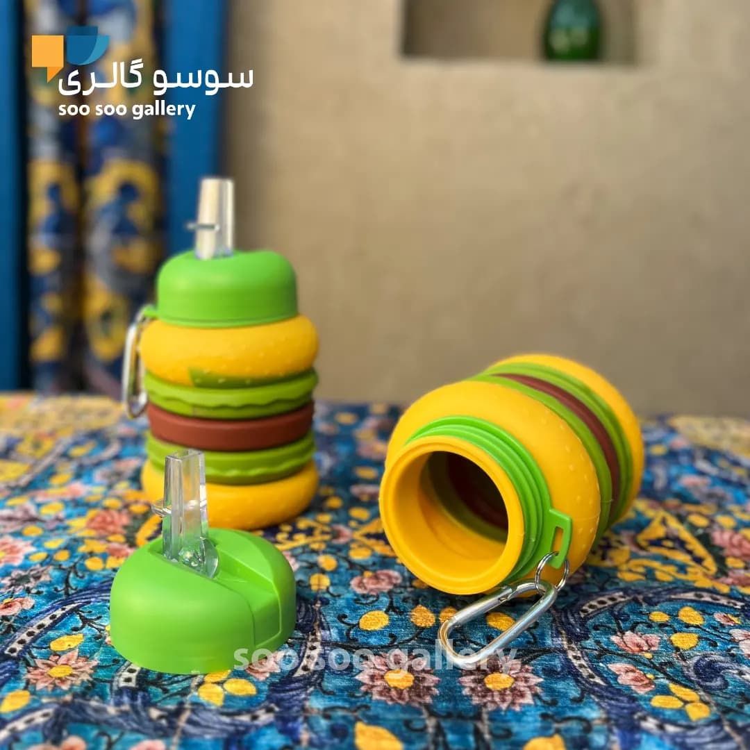 قمقمه همبرگر تاشو سیلیکونی — تصویر ۴