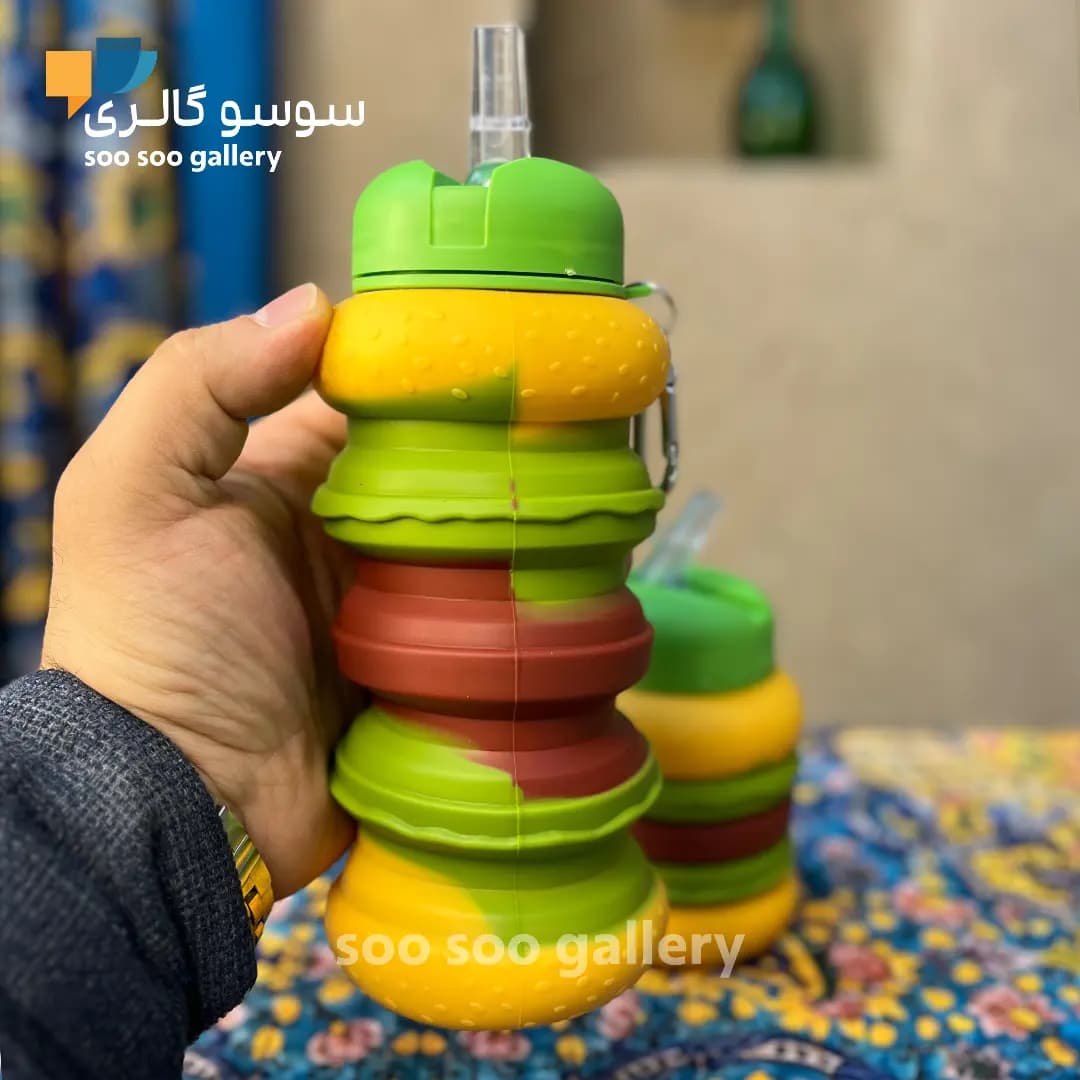 قمقمه همبرگر تاشو سیلیکونی — تصویر ۵