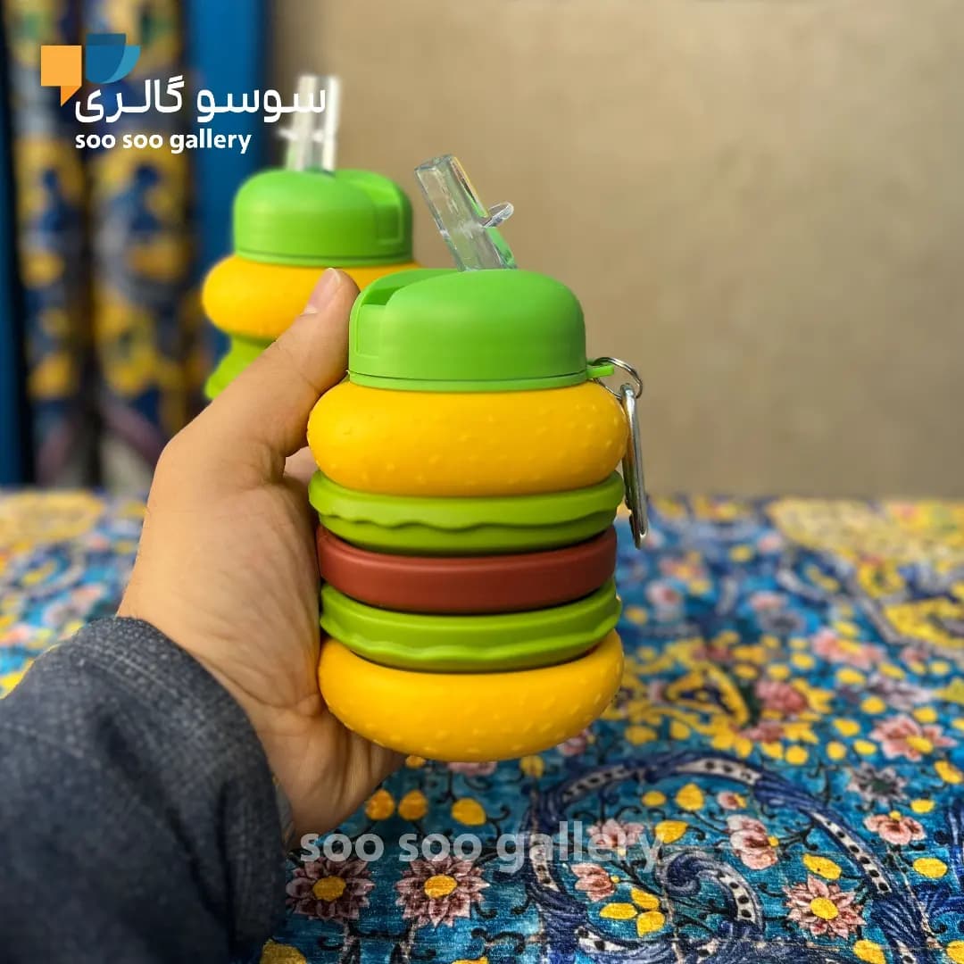 قمقمه همبرگر تاشو سیلیکونی — تصویر ۲