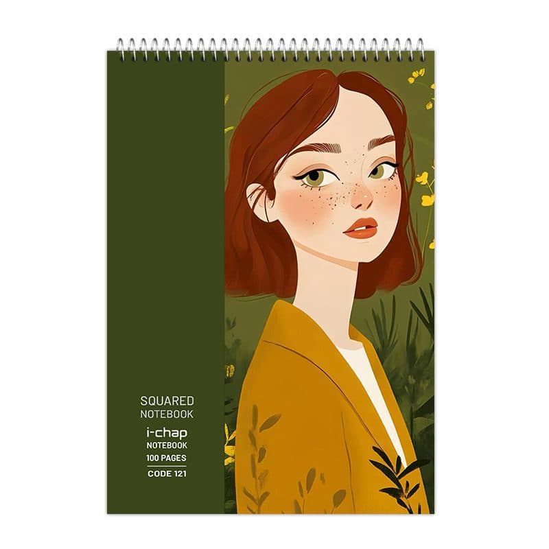دفتر شطرنجی 100 برگ مدل دختر طبیعت کد 121 — تصویر ۲