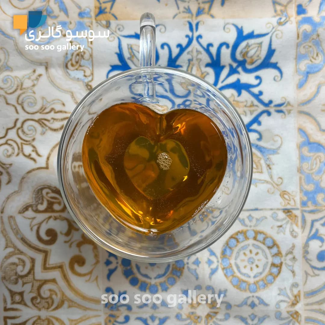 لیوان دوجداره دسته دار طرح قلب — تصویر ۴