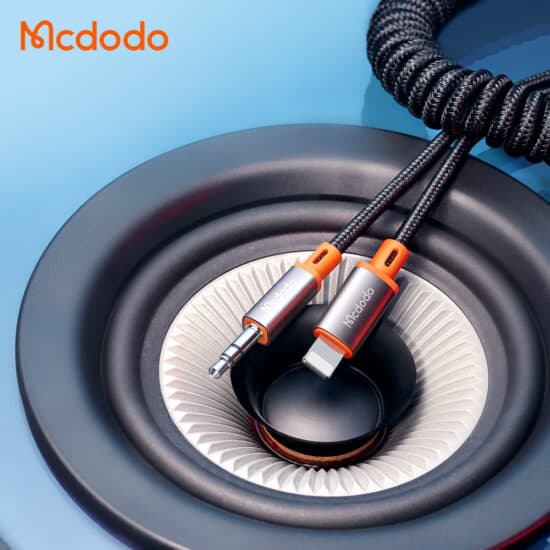 کابل تبدیل فنری لایتنینگ به جک 3.5mm هدفون AUX مک دودو MCDODO CA-0890 — تصویر ۷