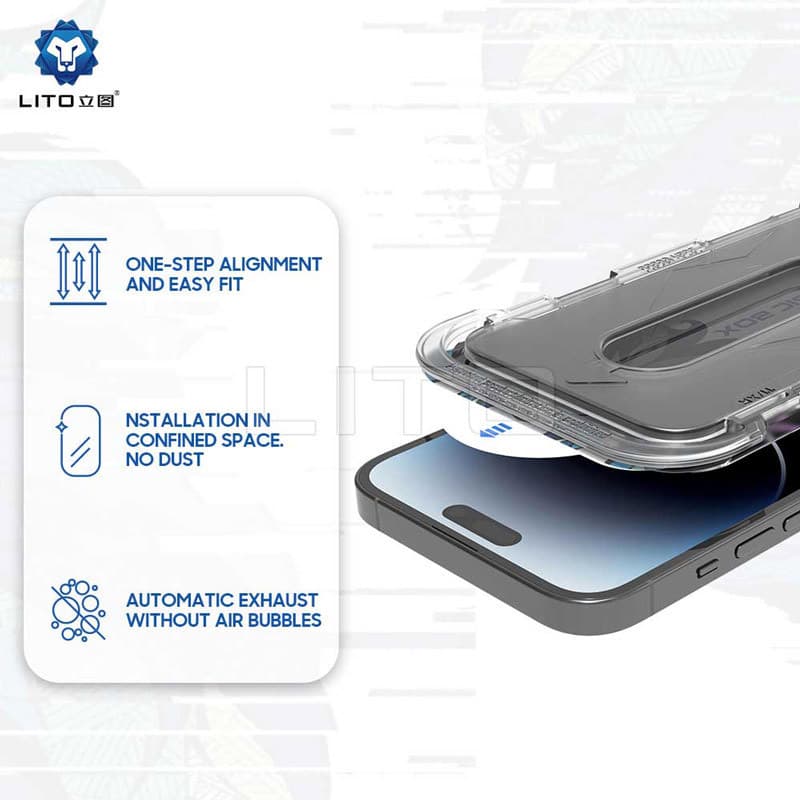 گلس شفاف لیتو iPhone 13 / 13 Pro همراه با کیت نصب مدل D+ Tools Magic Glass Box — تصویر ۵