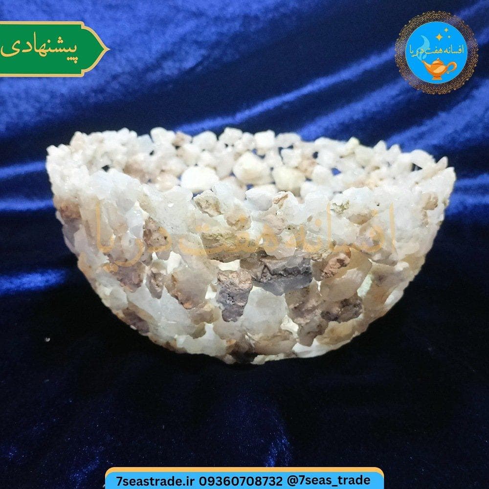 کاسه تماماً تکه کوارتز شفاف صنایع دستی کار دست دکوری قطر ۲۲ سانت — تصویر ۲
