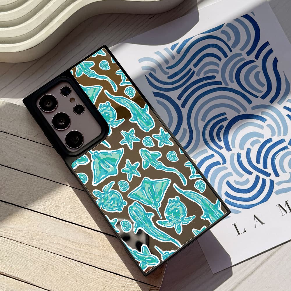 قاب آینه ای چاپی سفارشی (کد 0586) مدل اقیانوس – Ocean Sketch مناسب برای گوشی موبایل سامسونگ Samsung Galaxy A12 / A13 / A14 / A15 / A21S / A22 4G / A24 / A25 / A30S / A31 / A32 4G / A35 / A36 / A — تصویر ۴