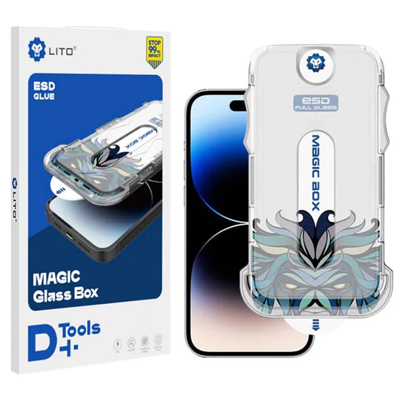 گلس شفاف لیتو سامسونگ S24 Ultra همراه با کیت نصب مدل D+ Tools Magic Glass Box