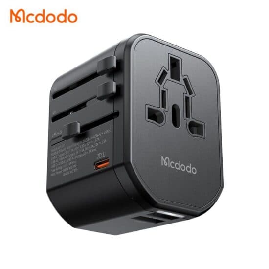 آداپتور شارژ سریع 20 وات و تبدیل پریز همه کاره مسافرتی مک دودو MCDODO CP-3471