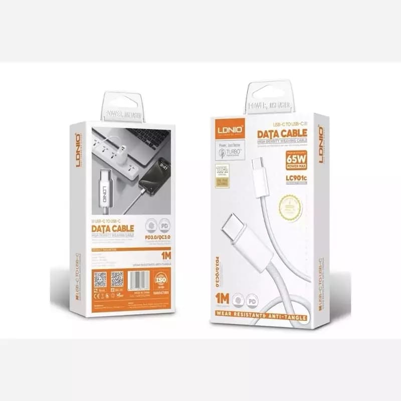 کابل Type-C به Type-C الدینیو Ldnio LC901C 65W طول 1 متر توان 65 وات — تصویر ۷
