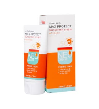کرم ضد آفتاب رنگی نئودرم بژ روشن SPF 50 مناسب پوست نرمال