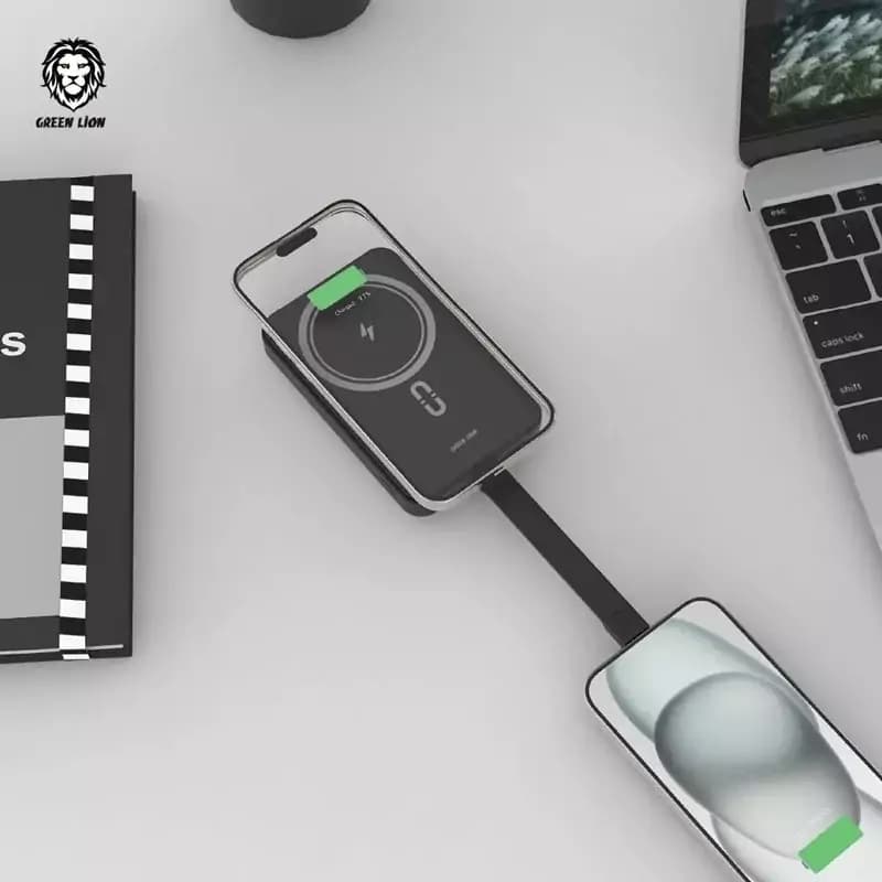 پاوربانک بی سیم گرین لاین مدل Green Lion MagSafe Lite Power Bank 10000mAh PD 20W اورجینال — تصویر ۳