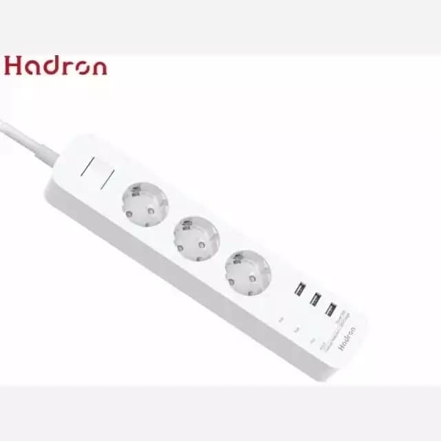 چند راهی برق 3 خانه ارت دار هادرون مدل P323 با کابل 1.8 متری + شارژر USB — تصویر ۶