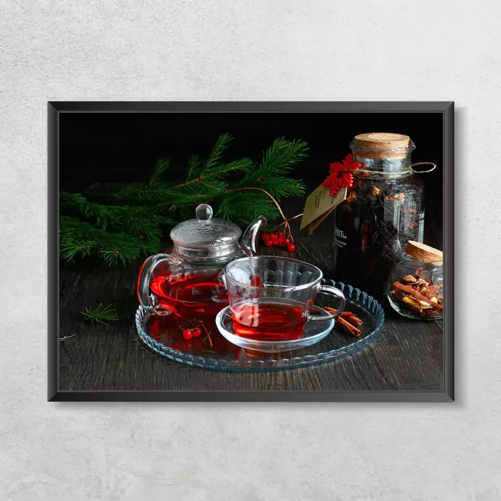 تابلو لحظه‌ چای گرم