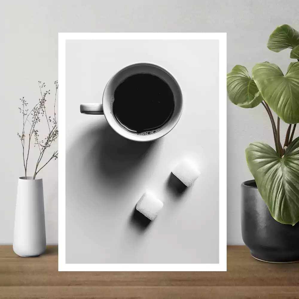 تابلو فنجان قهوه و حبه قند — تصویر ۲