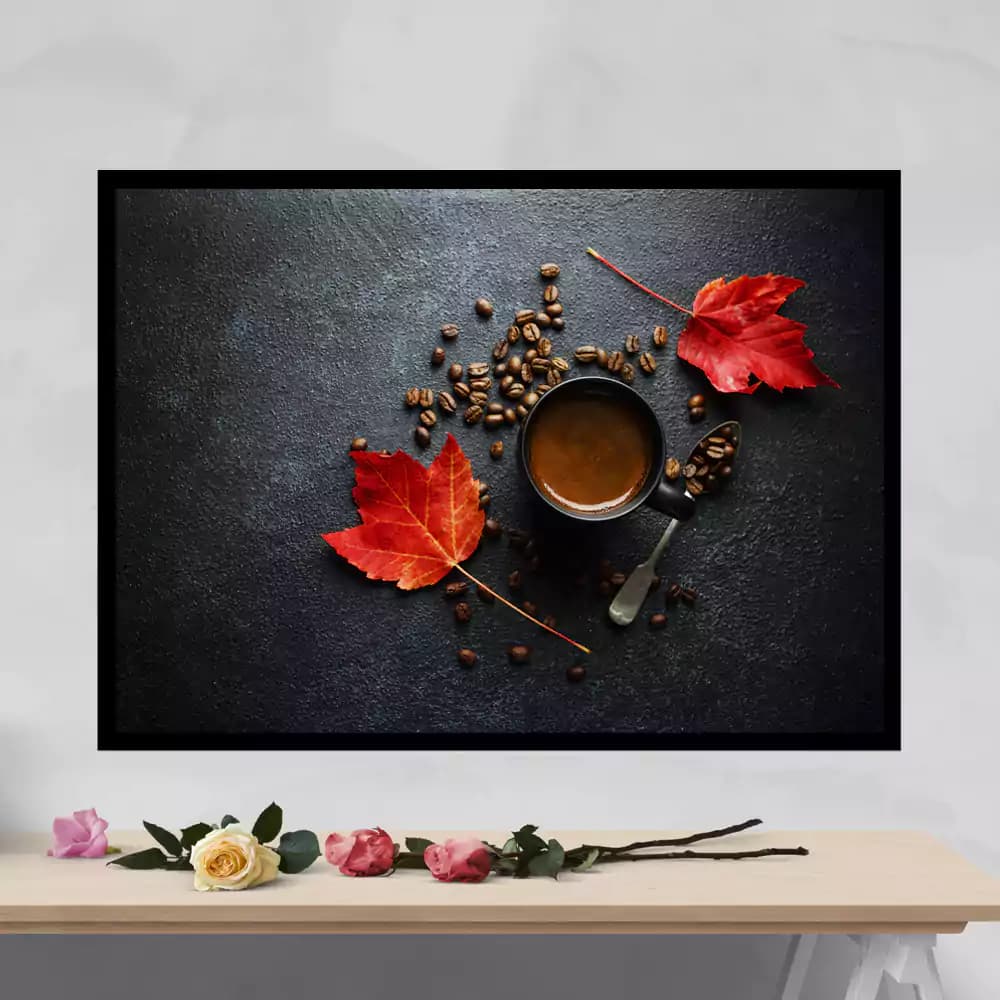 تابلو پاییز در فنجان قهوه