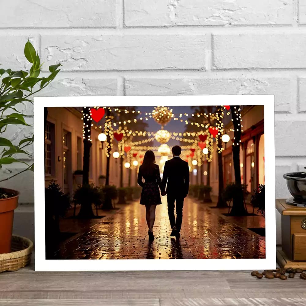 تابلو قدم‌های عاشقانه در شب — تصویر ۲