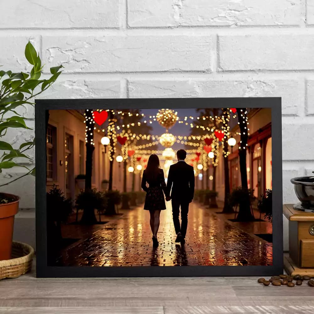 تابلو قدم‌های عاشقانه در شب