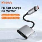 تبدیل تایپ سی به جک 3.5 میلیمتری AUX+پورت تایپ سی مک دودو Mcdodo CA-5050 — تصویر ۲