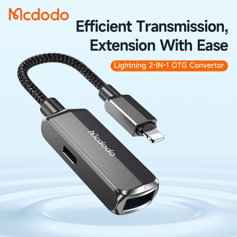 تبدیل هارد لایتنینگ به USB-A + لایتنینگ مک دودو MCDODO CA-2690 — تصویر ۲
