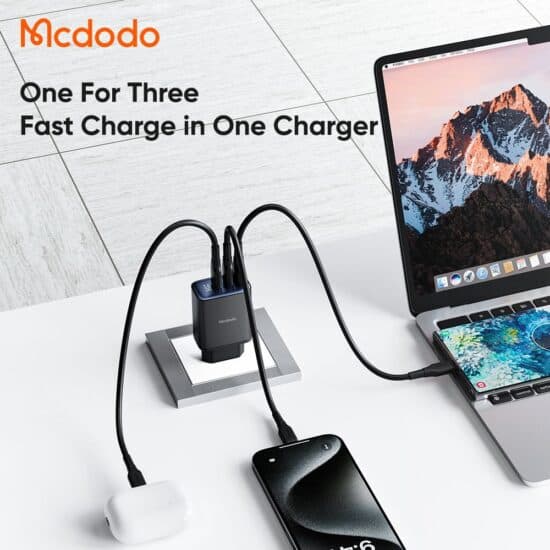 شارژر آداپتور دیواری 3 پورت 30 وات مک دودو مدل MCDODO CH-2180 — تصویر ۴