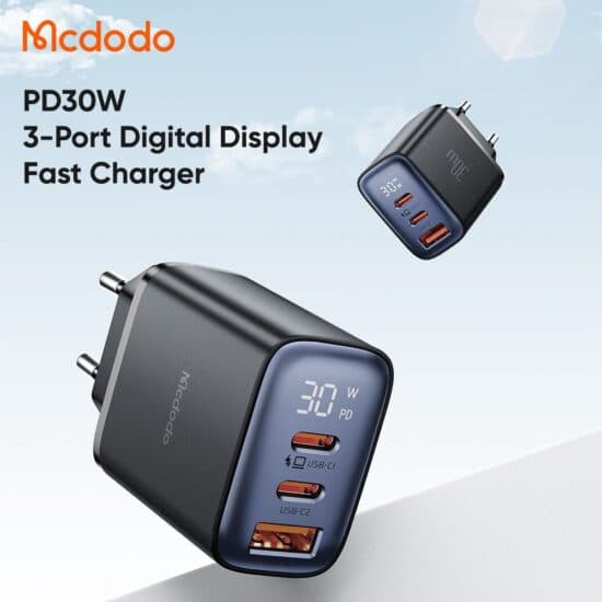 شارژر آداپتور دیواری 3 پورت 30 وات مک دودو مدل MCDODO CH-2180 — تصویر ۲