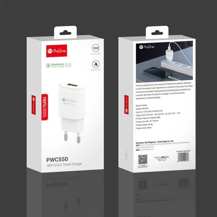 شارژر دیواری 18W پرووان مدل PWC550 — تصویر ۶