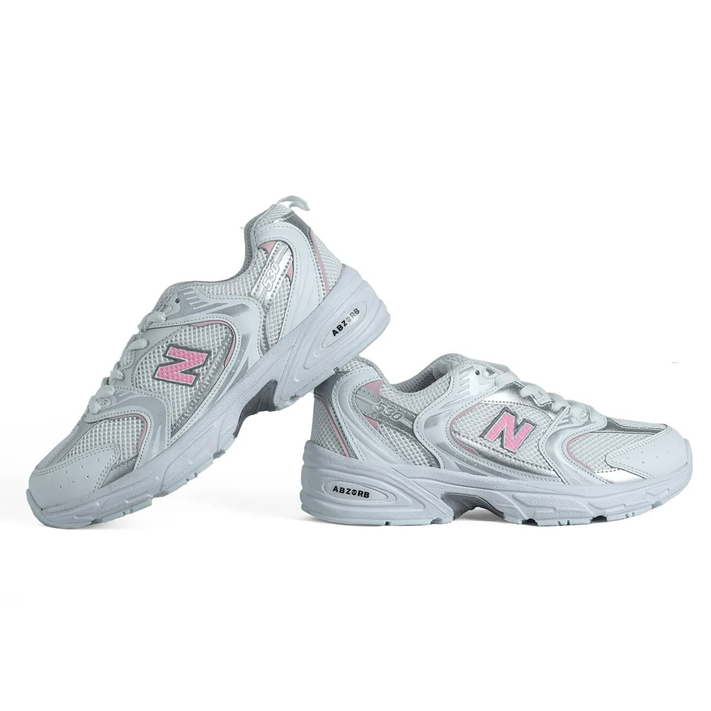 کتانی مدل new balance 530-سفید صورتی کد 1504 — تصویر ۵