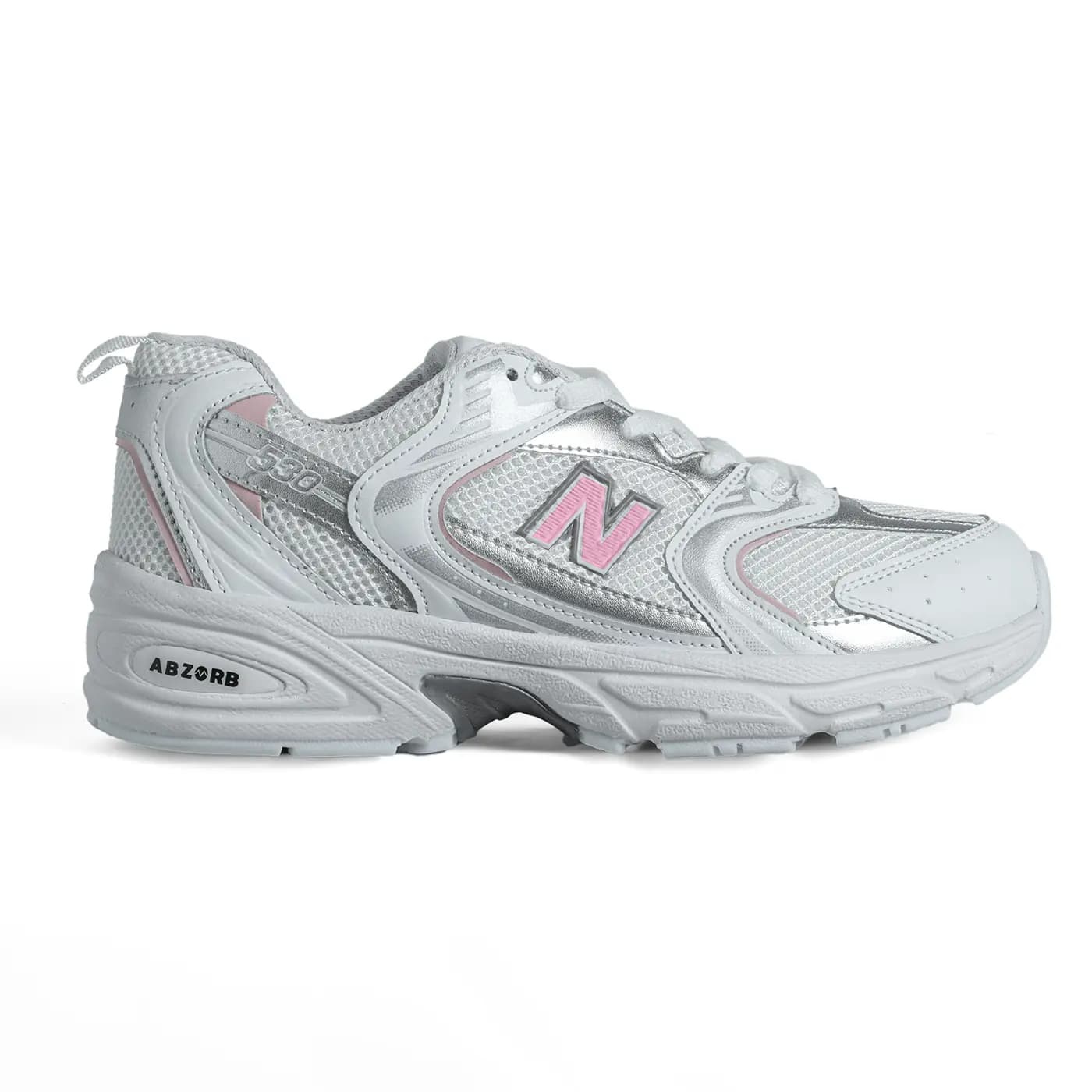 کتانی مدل new balance 530-سفید صورتی کد 1504 — تصویر ۲