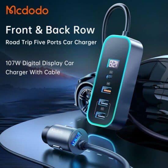 شارژر فندکی 5 پورت 107 وات مک دودو MCDODO CC-1900 — تصویر ۴