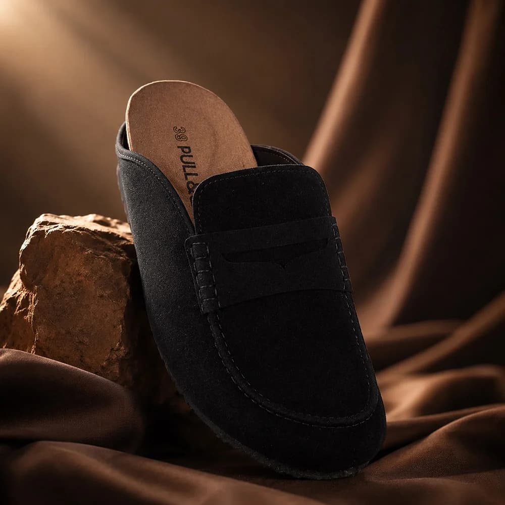 صندل جلوبسته pull & bear مشکی کد 2391 — تصویر ۴