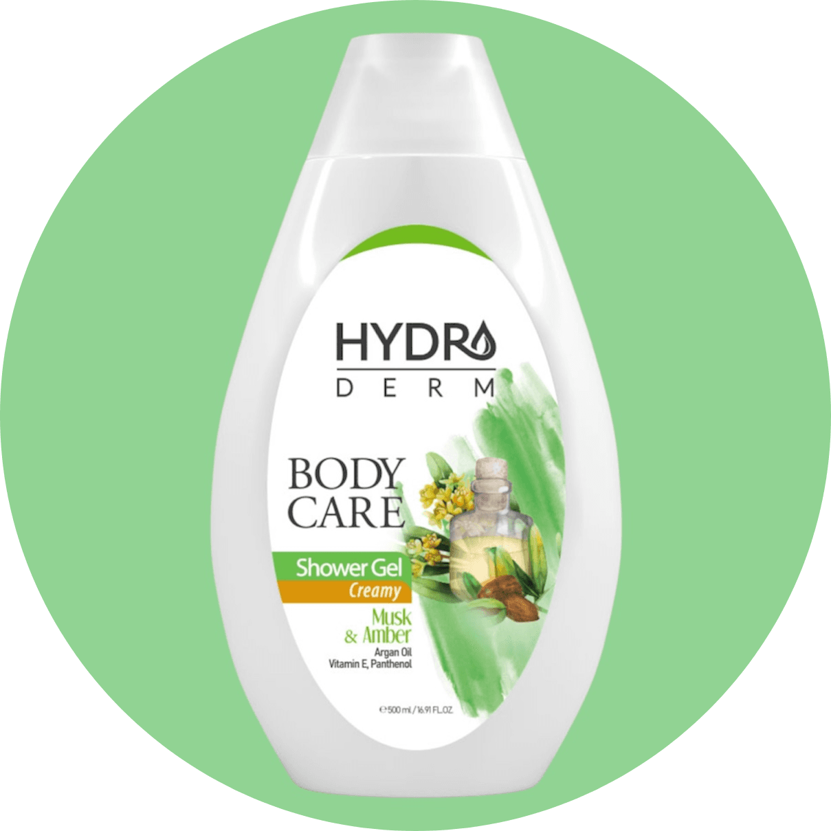 شامپو بدن کرمی هیدرودرم با رایحه مشک و عنبر حجم 500 میل/HYDRODERM BODY CARE MUSK AND AMBER CREAMY SHOWER GEL 500ml