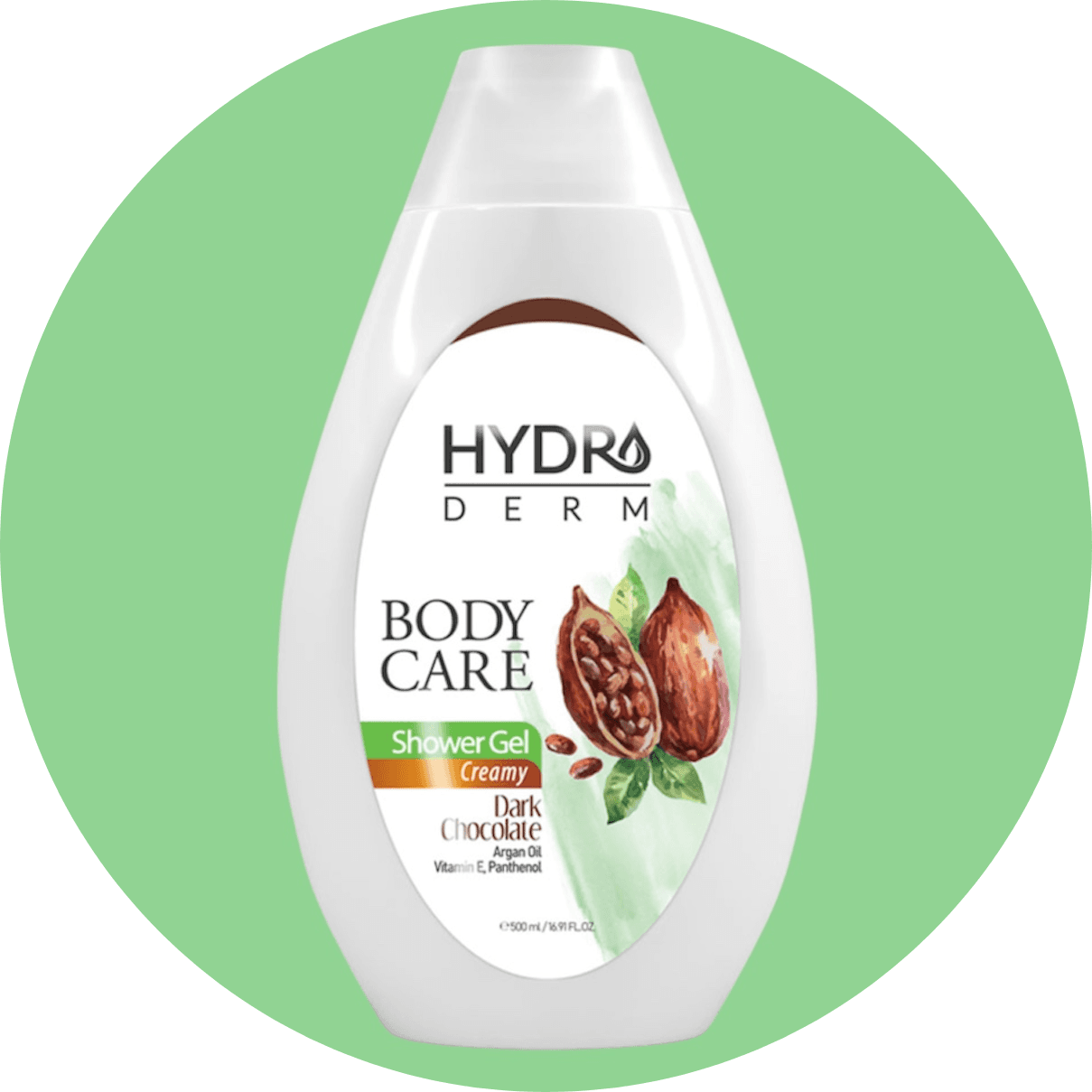 شامپو بدن کرمی هیدرودرم با رایحه شکلات تلخ حجم 500 میل/Hydroderm Creamy Body Wash Dark Chocolate 500 ml