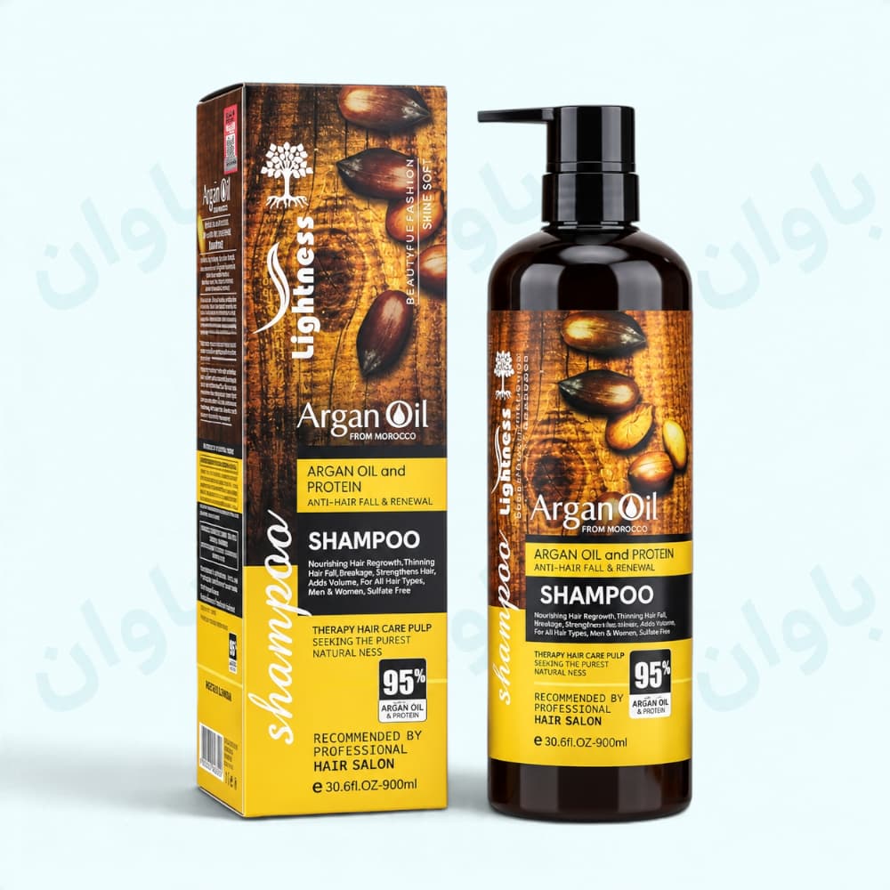 شامپو لایتنس حاوی روغن آرگان فری سولفات 900 میل ساخت اسلواکی — تصویر ۶