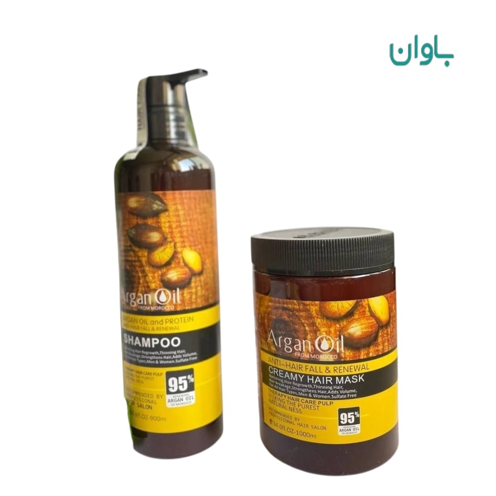 پک مراقبتی شامپو و ماسک آرگان لایتنس اصلی بدون سولفات