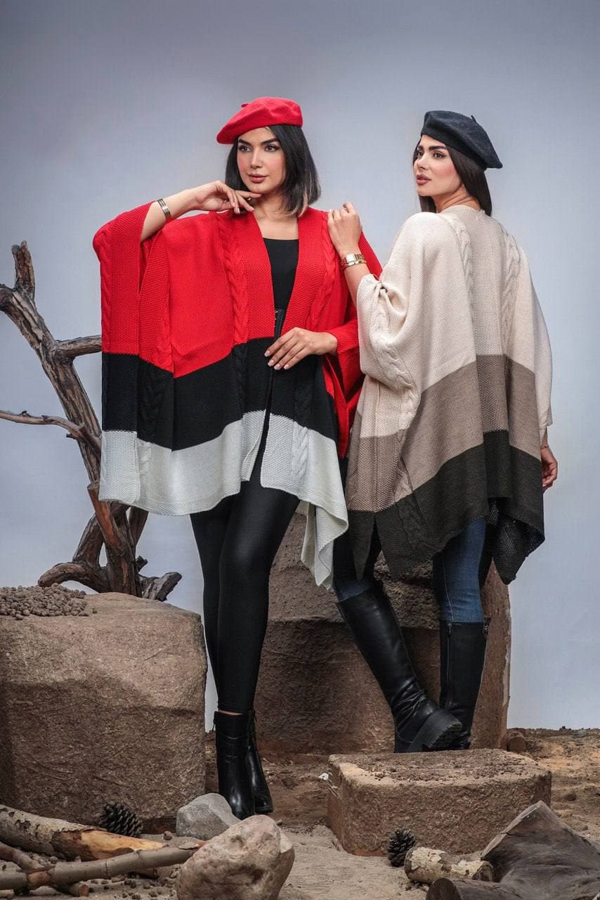 پانچو زمستانی زنانه مدل الایزا — تصویر ۶