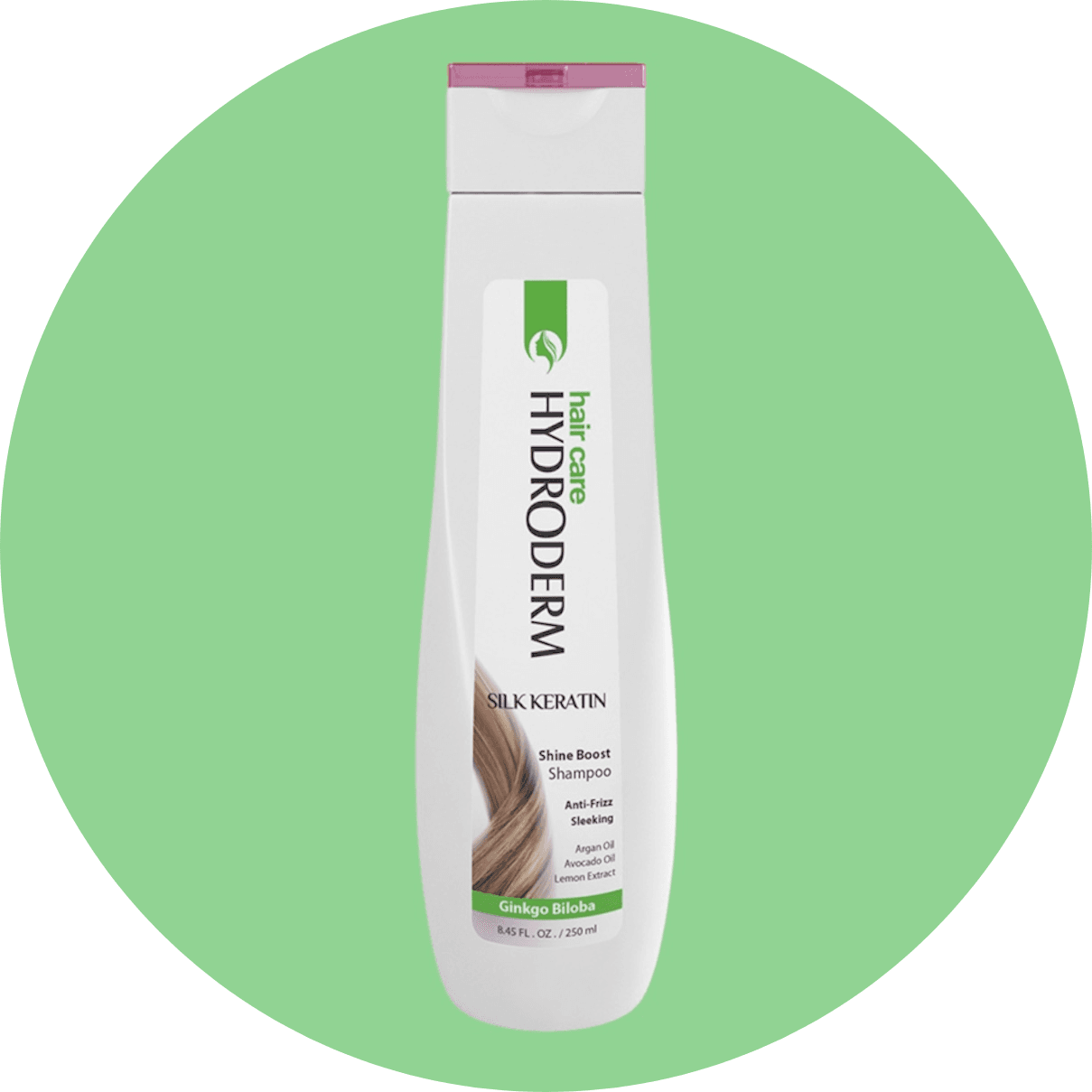 شامپو براق کننده و ضد وز هیدرودرم مدل کراتین و ابریشم حجم 400 میل/Hydroderm Silk Keratin Shine Boost Shampoo 400ml
