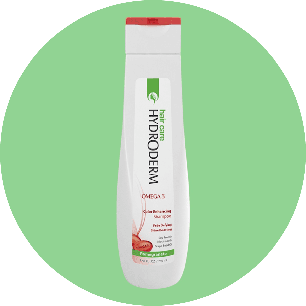 شامپو تثبیت کننده رنگ مو هیدرودرم مناسب موی رنگ شده حجم 400 میل/Hydroderm Shampoo Pomegranate Color Enhancing 400ml