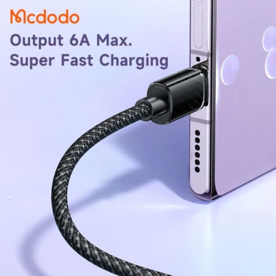 کابل دیتا شارژ سریع تایپ سی 100 وات مک دودو MCDODO CA-3653 طول 180 سانتی‌متر — تصویر ۴