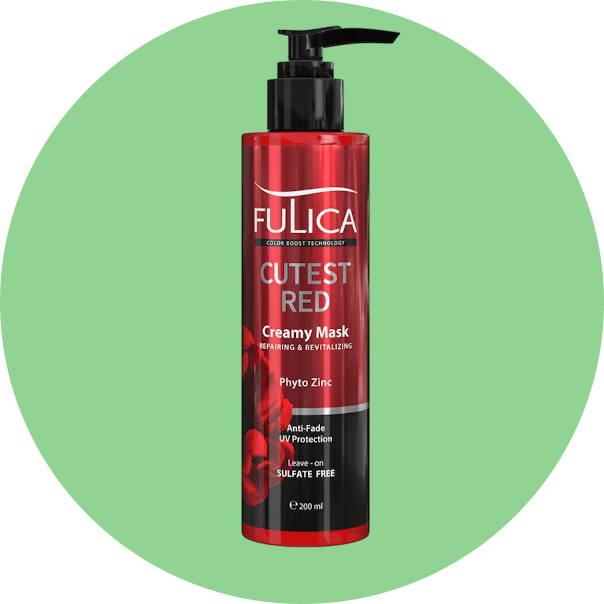 کرم مو تقویت کننده وترمیم کننده و مغذی،فاقد سولفات فولیکا مناسب موی قرمز حجم 200 میل/Fulica Cutest Red creamy mask 200 ml