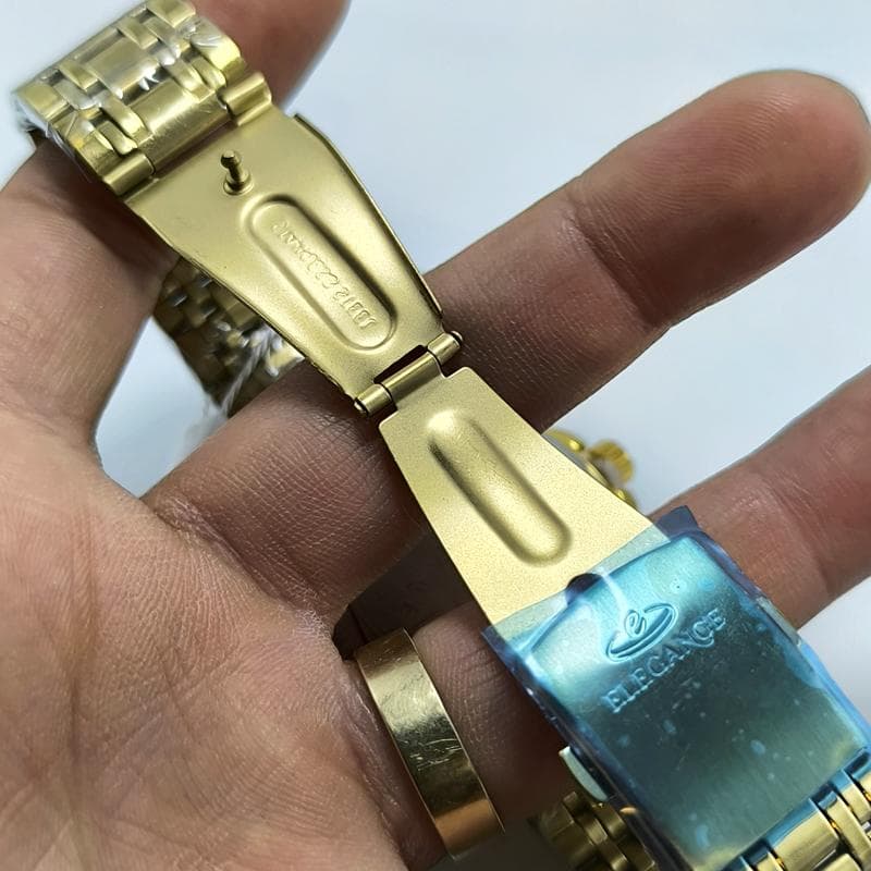 ساعت مردانه الگانس تاریخ دار – رنگ ثابت – طرح سه موتور – 122101 — تصویر ۴