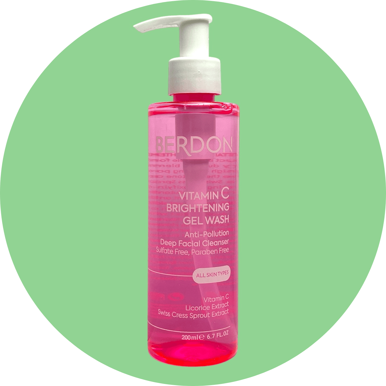 ژل شستشوی روشن کننده ویتامین سی بردون حجم 200 میل/Vitamin C Brightening Gel Wash berdon