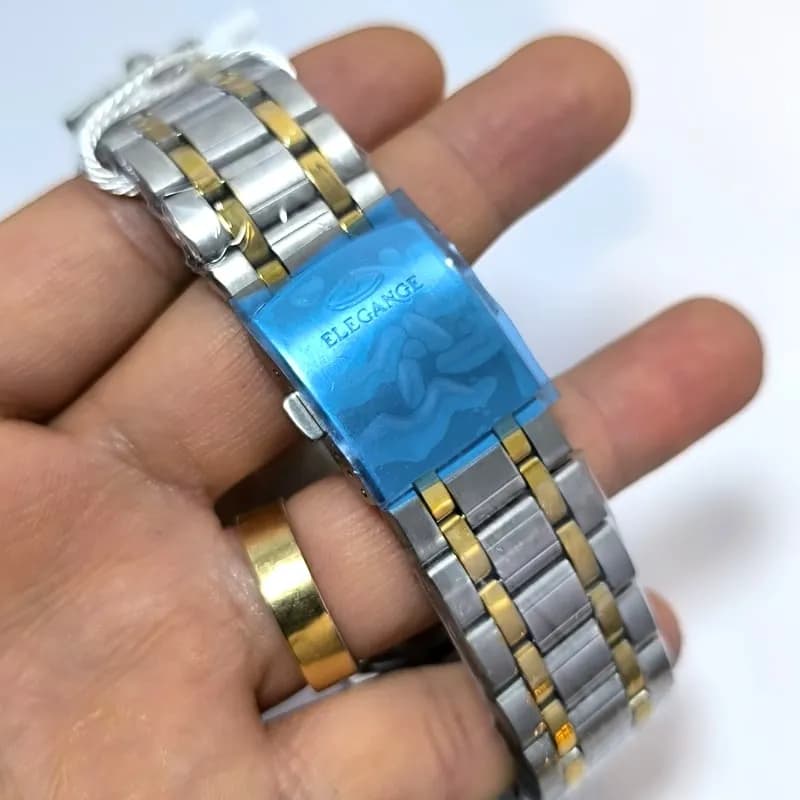 ساعت مردانه الگانس تاریخ دار – رنگ ثابت – طرح سه موتور – 102403 — تصویر ۵