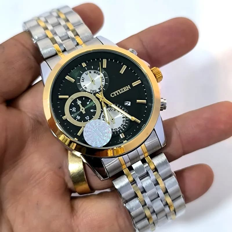 ساعت مردانه سیتیزن – موتور ژاپن – تاریخ دار – طرح سه موتوره – 101502 — تصویر ۸