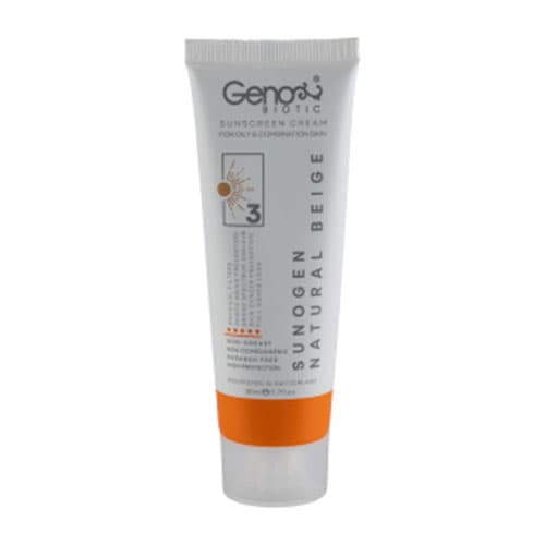 کرم ضد آفتاب بژ طبیعی ژنوبایوتیک با SPF50