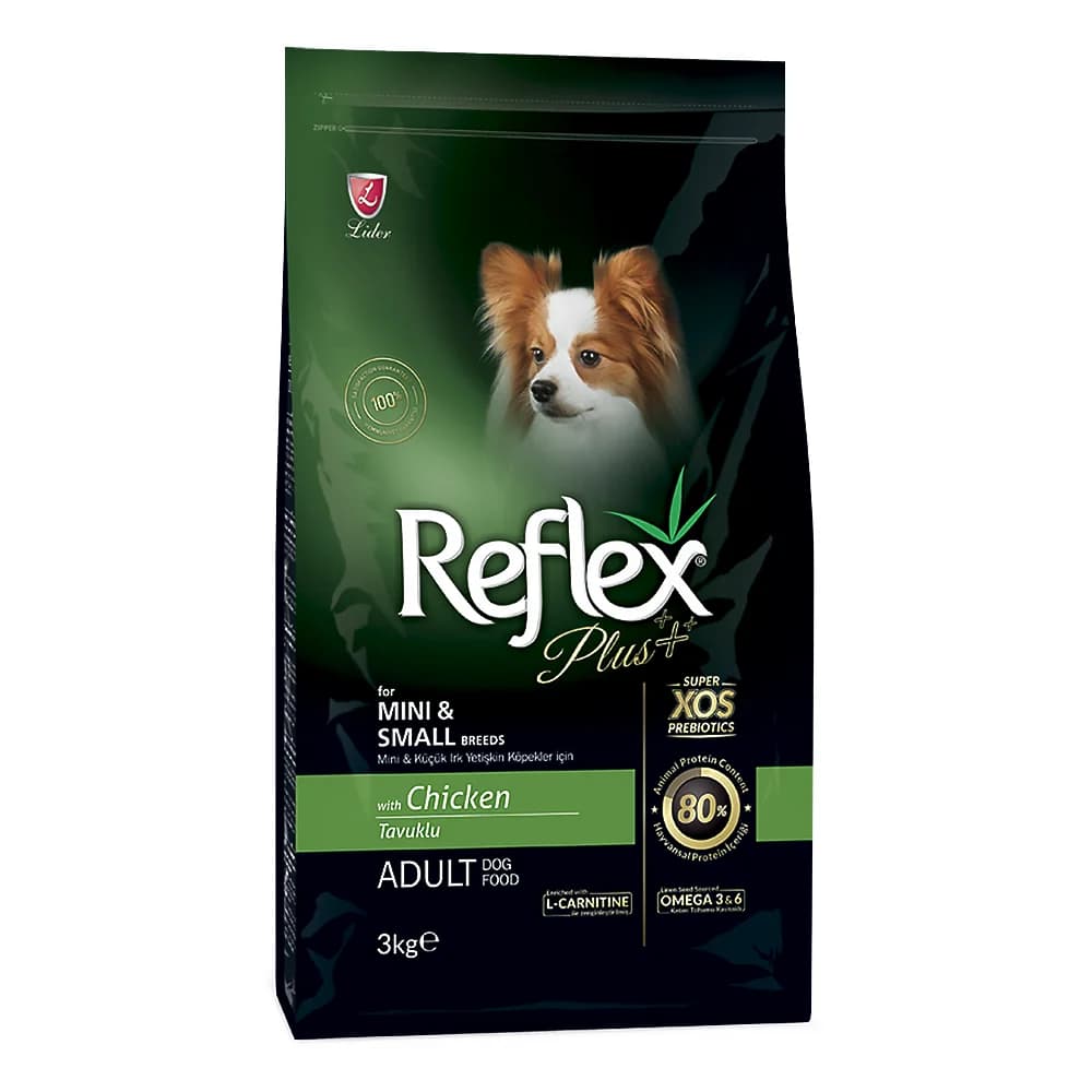 غذاي خشک سگ بالغ نژاد کوچک رفلکس پلاس مرغ Reflex وزن 3 کیلوگرم