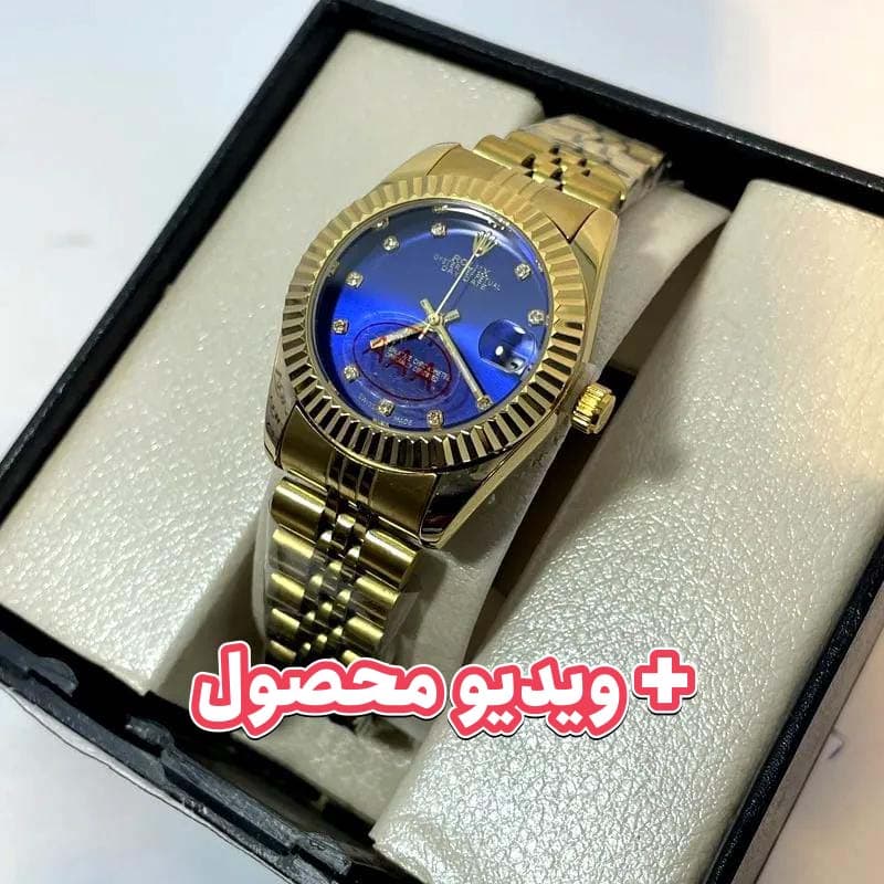 ساعت زنانه رولکس دیت جاست طلایی – تاریخ دار – صفحه سورمه ای – کیفیت AAA – 114601
