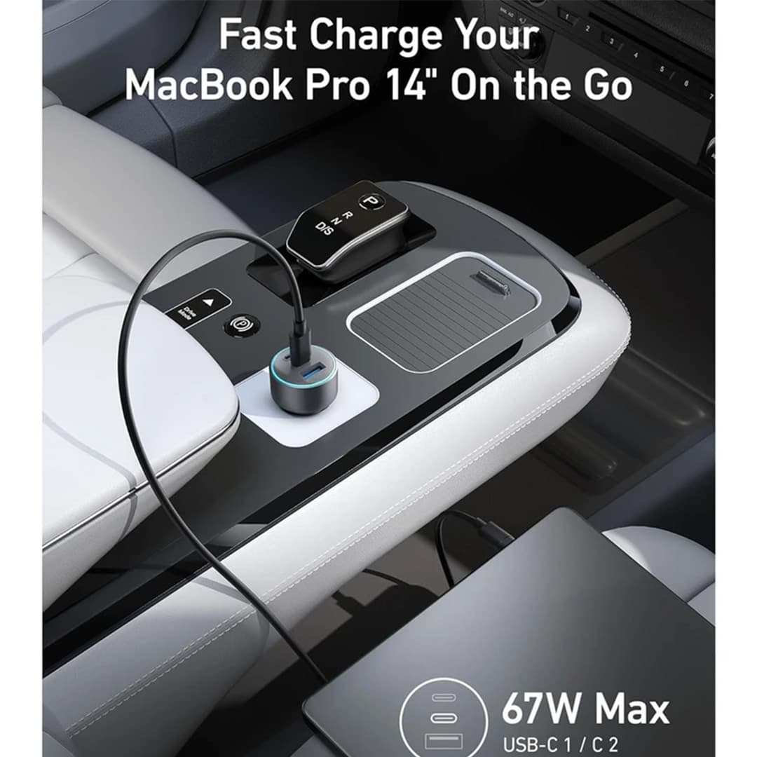 شارژر فندکی انکر Anker 335 Car Charger 67W Cable USB-C to USB-C مدل A2736 — تصویر ۲