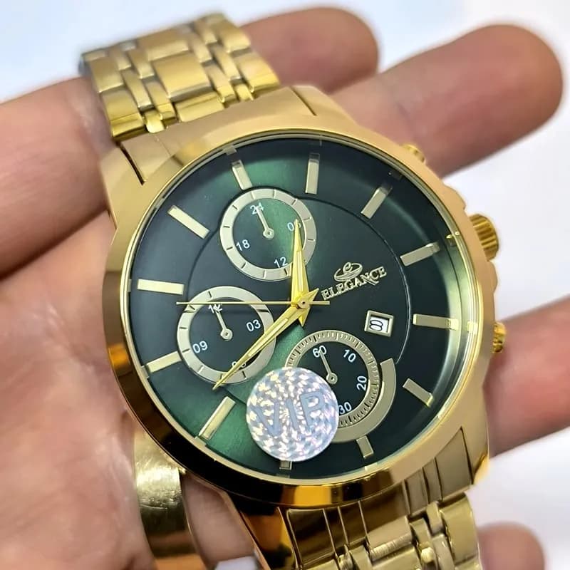 ساعت مردانه الگانس تاریخ دار – رنگ ثابت – طرح سه موتور – 103402 — تصویر ۶
