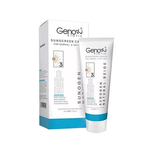 کرم ضد آفتاب بی رنگ ژنوبایوتیک مدل SunoGen با SPF50 — تصویر ۵