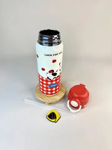 قمقمه استیل حیوانات LUCK FOR YOU دوحالته 600 میلی لیتر — تصویر ۴