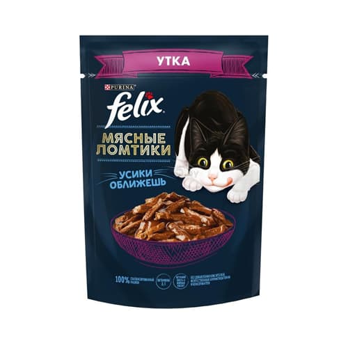 پوچ گربه بالغ فلیکس اردک در سس Felix وزن 75 گرم